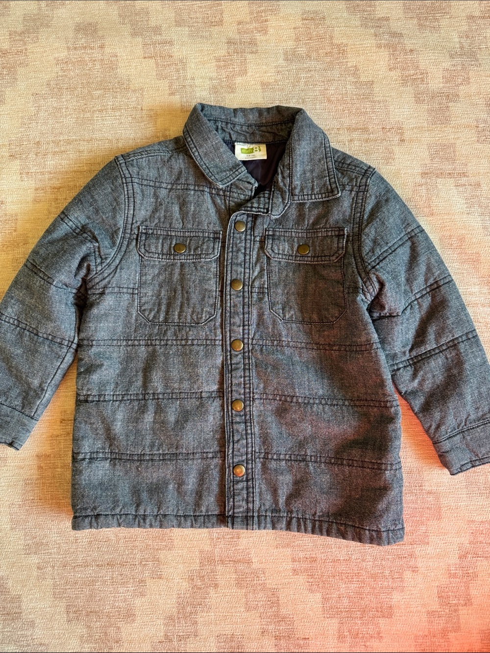 Crazy 8 Quilted Chambray Shirt Jacket Navy size 4 kids